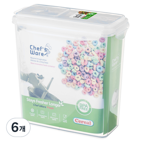 셰프웨어 프레시 시리얼통 3.9L, 6개, 단품