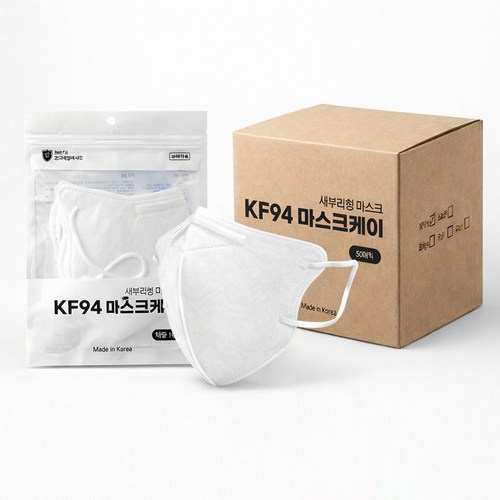KF94 마스크케이 새부리형 마스크 1매 개별포장 대형, 화이트, 1개, 50매입