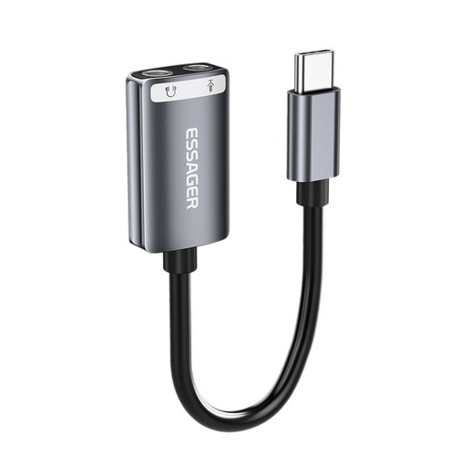 Essager USB C타입 외장형 사운드 카드, C 타입