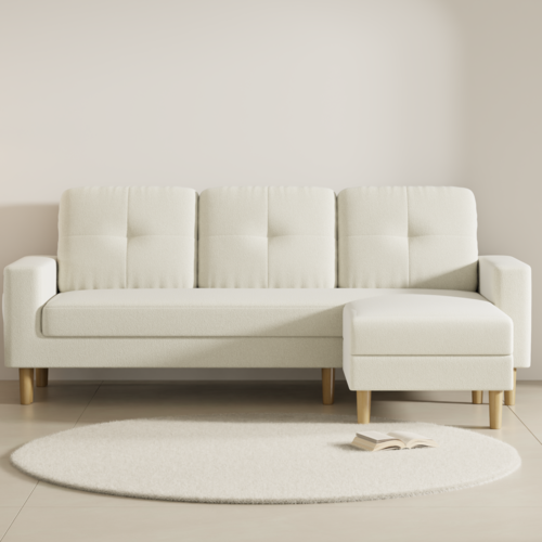 하이피러브 페브릭 2인용 멀티소파 스툴 구성, 오트밀베이지