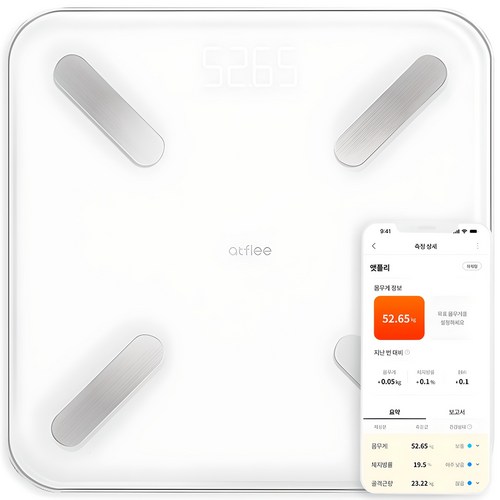 앳플리 T8 스마트 체성분 체중계, T8scale, 화이트, 1개