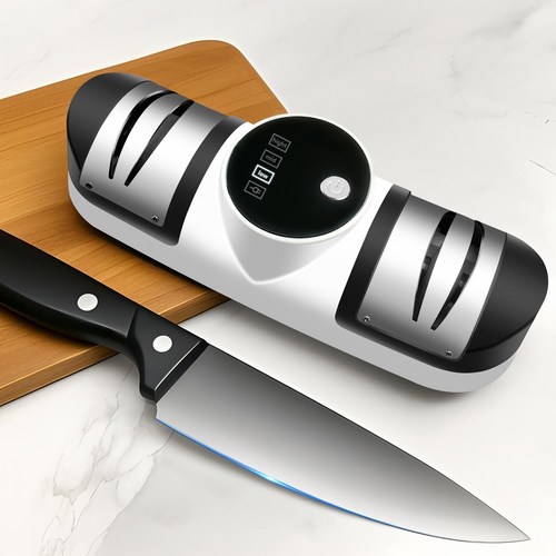 RUNDX 가정용 3초 전동 칼갈이 무선 자동 USB 롤링 샤프너, 1개, 화이트