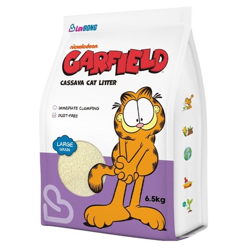 러봉 응고형 가필드 카사바 고양이 모래 퍼플 굵은입자
