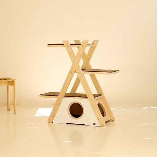 디어캣 미니캣타워 원목 소형 캣타워 먼치킨 XLine 기본형
