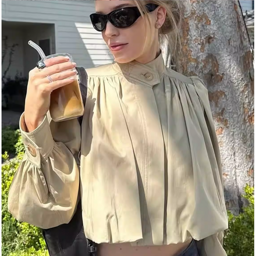 자라 가을 주름 디자인 다용도 크롭 자켓 zara 2025