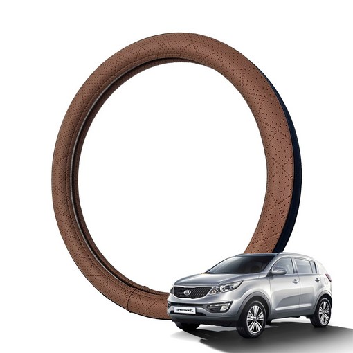 딜온 프리미엄 엠보형 타공 듀얼라인 국내생산 핸들커버, 스포티지R 하바나브라운