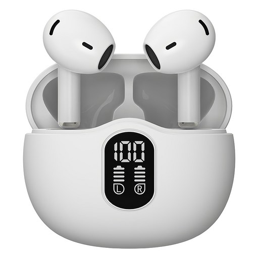 블라우풍트 Ai ENC 노이즈캔슬링 LED 블루투스 5.4 오픈형 이어폰, BLPBE363W, 화이트