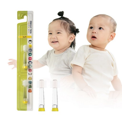 메가텐 리필 키즈 캐릭터소닉 음파진동 칫솔 리필 소프트, 2개