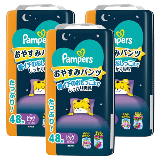 Pampers 幫寶適 日本境內版 極上守護巧虎晚安褲 12~17 公斤, XL, 144片