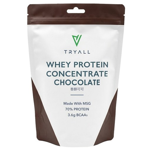 TRYALL 濃縮乳清蛋白粉 香醇可可, 500g, 1包