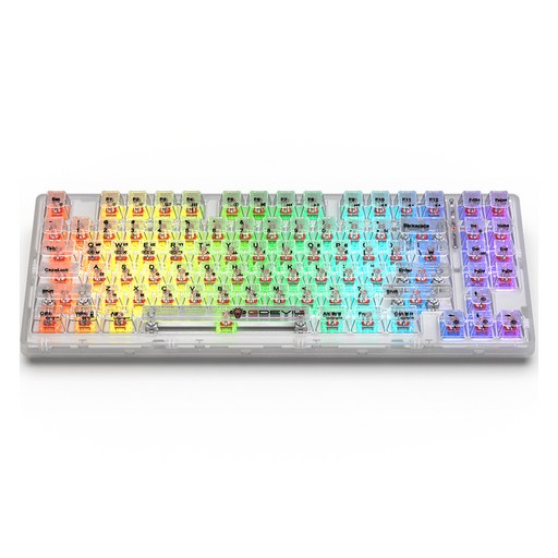 지데빌 트리플 모드 핫스왑 텐키리스 기계식 키보드, 저소음 적축, 투명, G815 CROTALE