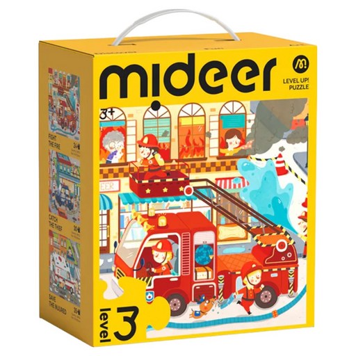 mideer 進階式拼圖 救援隊 LEVEL 3, 89片, 1盒, 混和顏色