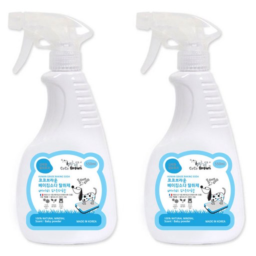 코코브라운 애완동물용 베이킹소다 탈취제 베이비파우더향, 550ml, 2개