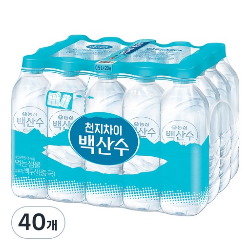 백산수 무라벨 생수 500ml 40개에서 건강한 수분을 채우세요