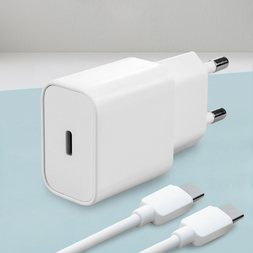 홈플래닛 25W PD 3.0 PPS 초고속 충전기와 CtoC 케이블 1.2m 화이트로 빠르고 편리한 충전 경험하세요