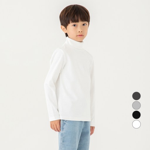 롤리트리 아동용 기본 목폴라 티셔츠로 아이의 스타일을 완성하세요