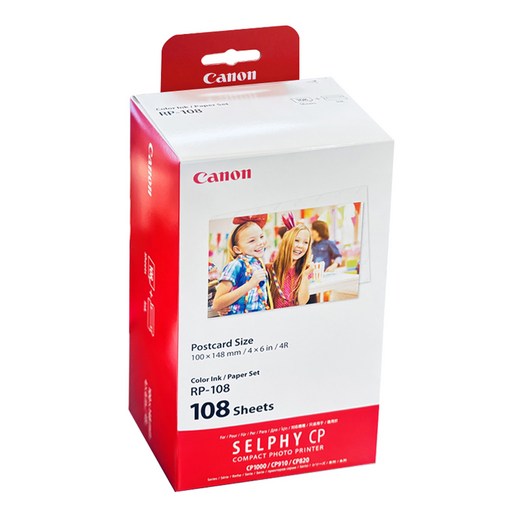 Canon 佳能 Selphy印相機適用明信片尺寸相紙 RP-108 108張入, 4*6吋, 108張