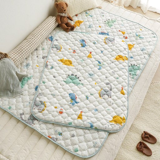 쁘리엘르 유아용 다이노 면 누비 방수 패드