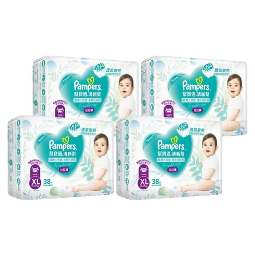 Pampers 幫寶適 原廠公司貨 清新幫拉拉褲/尿布 12~17kg, XL, 152片