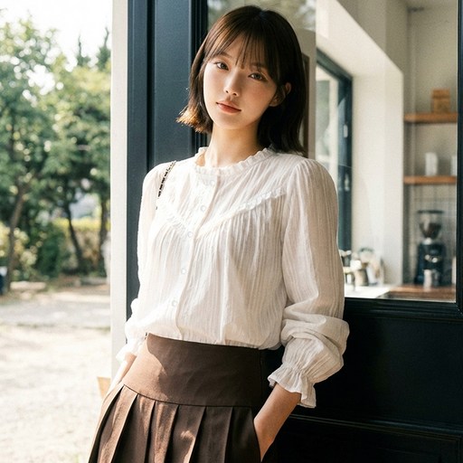 페이퍼먼츠 단아 러블리 러플 블라우스 14239