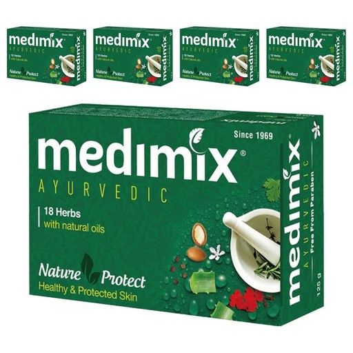 medimix 印度綠寶石皇室藥皂浴 美肌皂 草本, 5盒, 5個