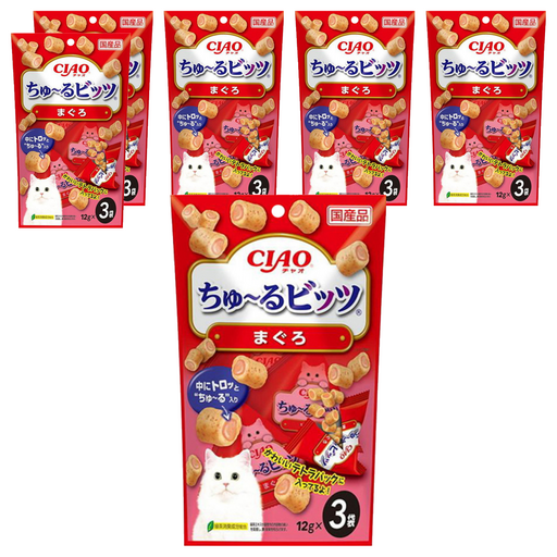 INABA CIAO 啾嚕 迷你肉泥夾心卷, 鮪魚, 36g, 6袋
