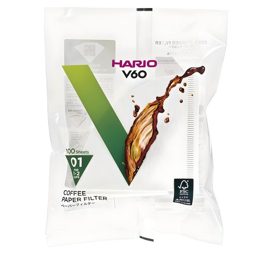 하리오 V60 종이필터 여과지 VCF-01-100W