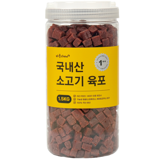 바른츄 강아지 간식 소고기 육포 1.5kg