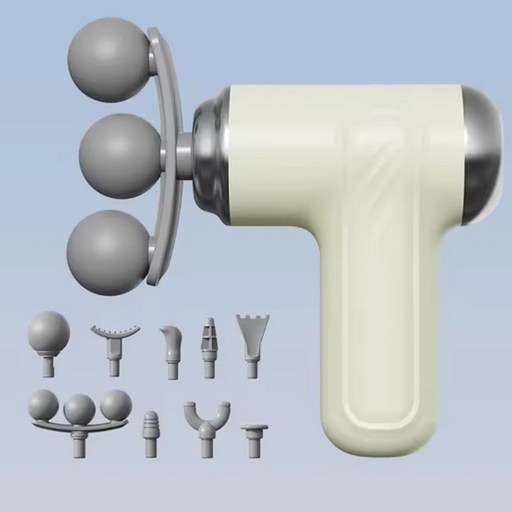 포켓미니  마사지건 9종헤드 헬스 운동 안마 등 어깨 무선 진동