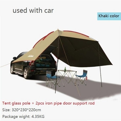트렁크텐트 차박 리어 차타프 도킹 suv 텐트 여행 캠핑 차크닉 여행 방수 쉼터, 사용된 카키색 자동차
