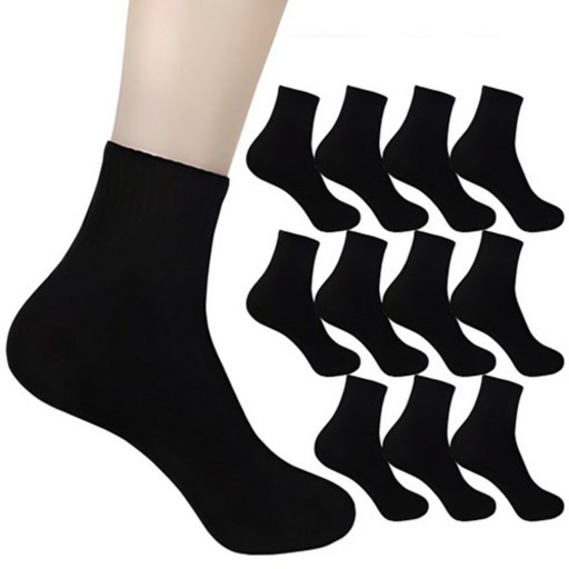 더베이직 남성용 스포츠 커버 중목 양말 12켤레, 편안하게!