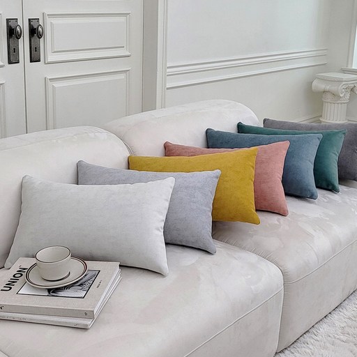 부드러운 촉감 북유럽 패브릭 쇼파 쿠션 감성 인테리어 카페 정사각 직사각 솜포함, 02직사각그린