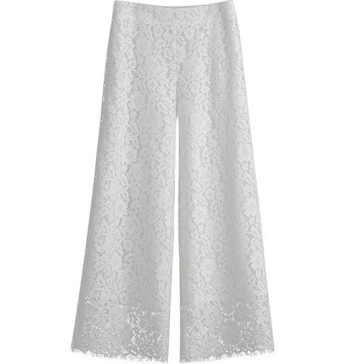 여성 레이스 바지 9부기장 레이스  와이드팬츠