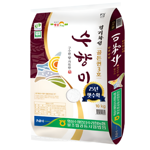 25년 햇수확 우리곡물 2025년산 당일도정 경기 수향미 골든퀸3호 백미 햅쌀, 10kg, 1박스