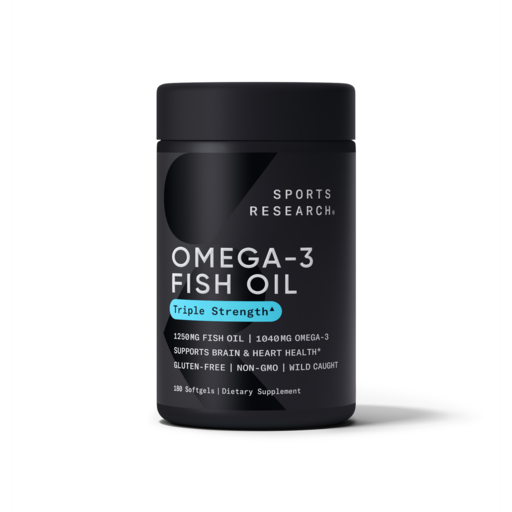 SPORTS RESEARCH Omega-3 三重深海魚油 1040mg, 180錠, 1個