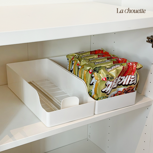 라슈에뜨 팬트리 자동 푸쉬 수납함 과자 라면 즉석밥 자동정리 간식 정리함, 1개