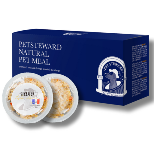 펫스튜어드 프리미엄 강아지 저지방 수비드 수제 화식 사료 28팩, 돼지, 50g, 28개