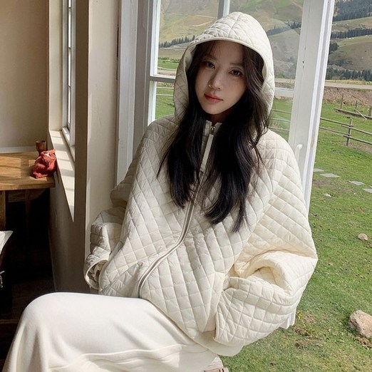 ORZQU 여성 봄철 겨울 보온과 패션 겸비 얇은 옷 경량패딩