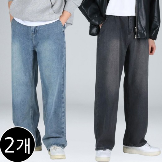 11 남자 빅사이즈 뒷 밴딩 데님 팬츠 세미 와이드 청바지 66932