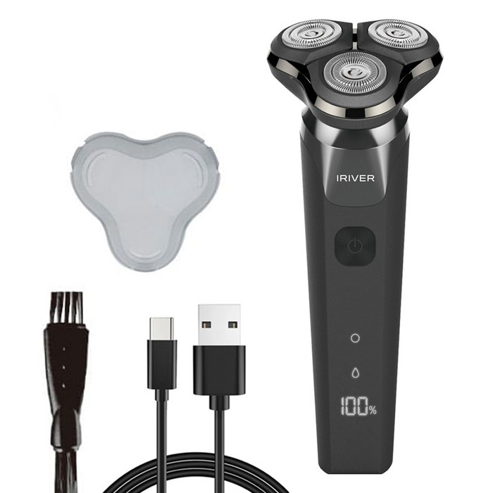 아이리버 휴대용 충전식 전기 면도기, IYS100, 블랙