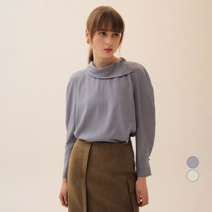 온앤온 여성용 넥 사이드 슬릿 포인트 블라우스