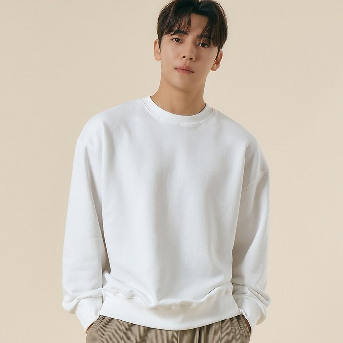 벨로시티 퀄리티 좋은 국내생산 면100 오버핏 무지 헤비웨이트 맨투맨 티셔츠