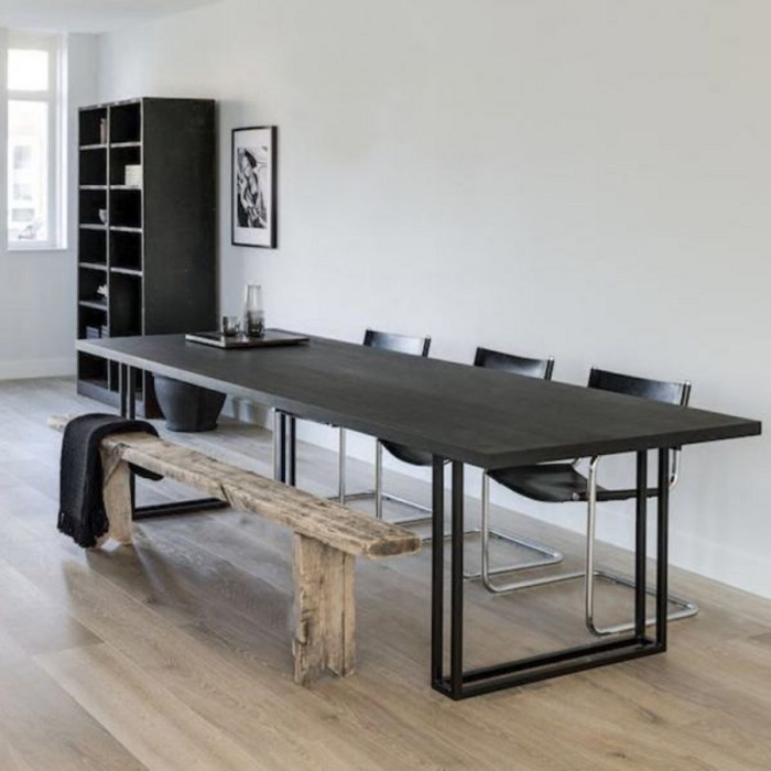 8인용식탁 10인용식탁 테이블 수입 명품 카페 대형 북유럽의 순목 회의 테이블인 한 블랙 오피스 직사각형