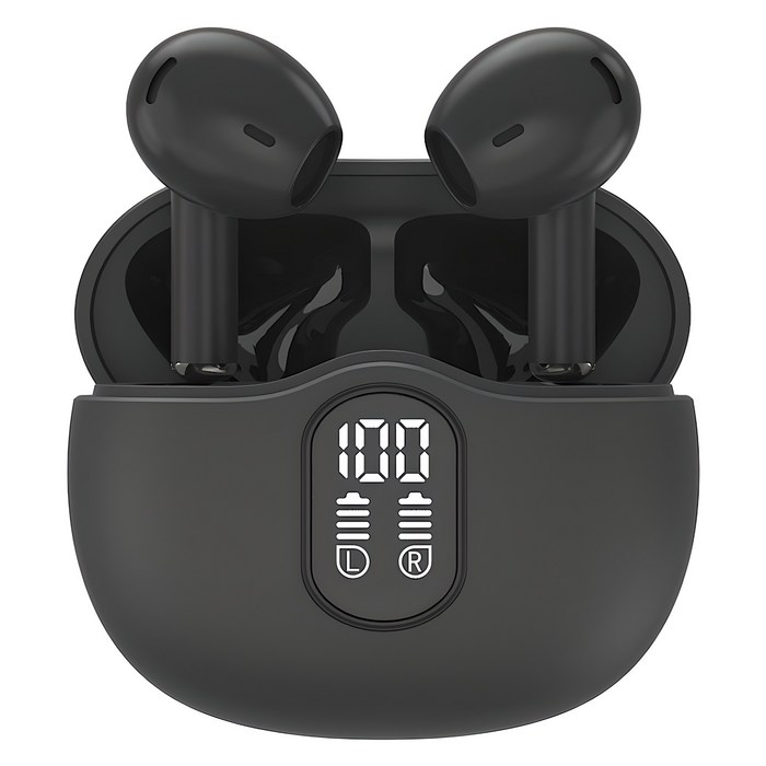 블라우풍트 Ai ENC 노이즈캔슬링 LED 블루투스 5.4 오픈형 이어폰, BLPBE363K, 블랙