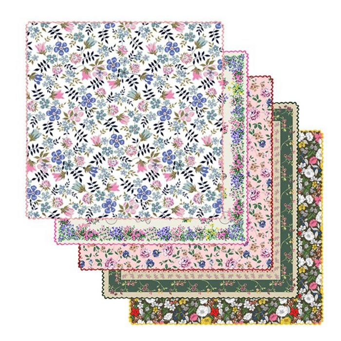 국내생산  손수건 10개 엠보큐티  플라워 무지 클래식 패턴  단체 손수건  꽃무늬