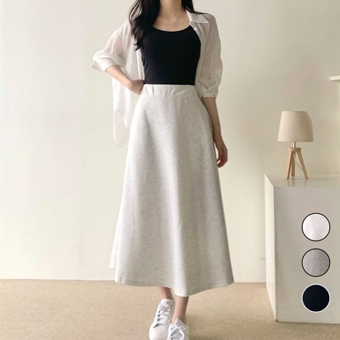 도도미아 롱치마 캐주얼 밴딩 스커트
