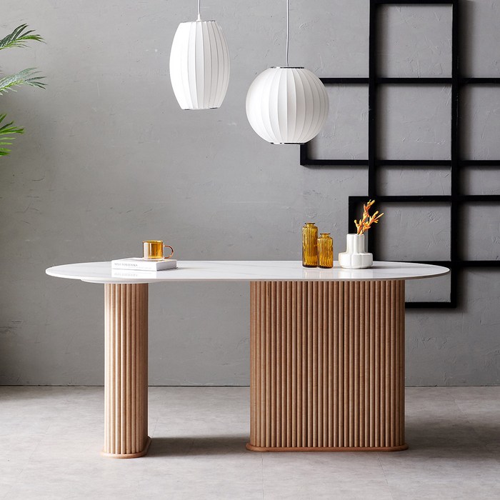 파로마 이즈 칼리아 1600 세라믹 타원형 템바 식탁 테이블