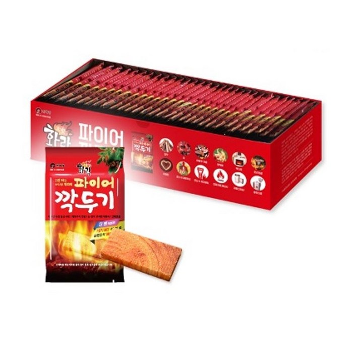 캠핑 바베큐 화로대 장작 숯 점화제 착화제 고체연료 불쏘시개 파이어깍두기 1개입30팩