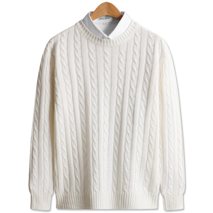 탑보이 남녀공용 컬러풀 꽈베기 라운드 니트 SCC2112PT