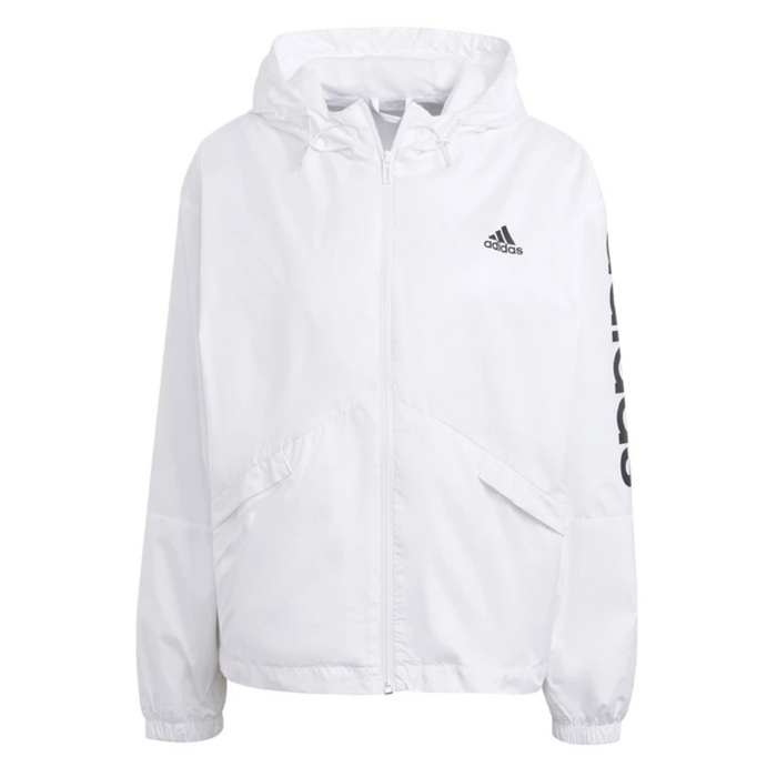 아디다스 여성 바람막이 화이트 재킷 경량 아우터 봄가을용 스포츠웨어 흰색